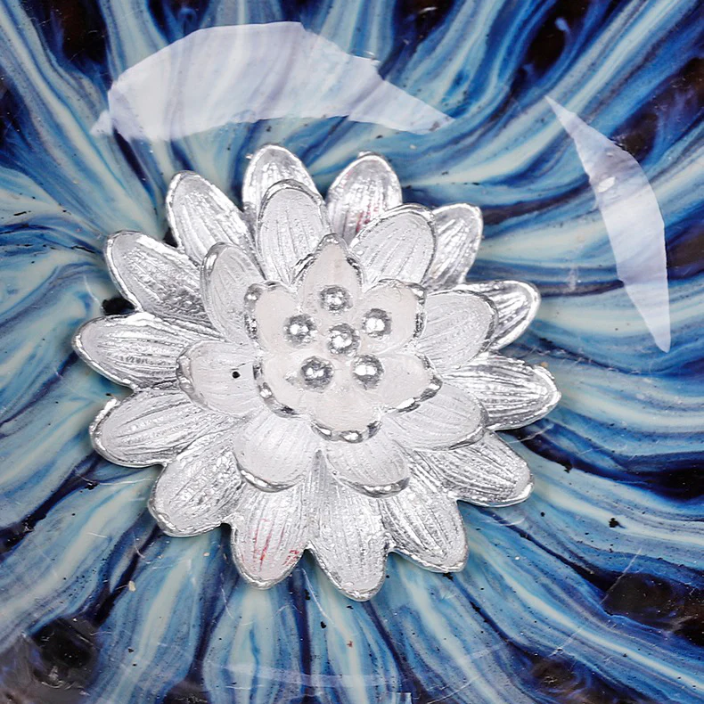 Authentic Handmade Jian Zhan Blue Gongfu Tea Cup With Sterling Silver - Image 10