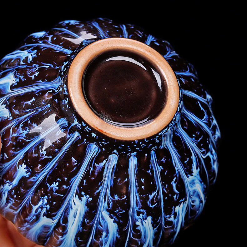 Authentic Handmade Jian Zhan Blue Gongfu Tea Cup With Sterling Silver - Image 13