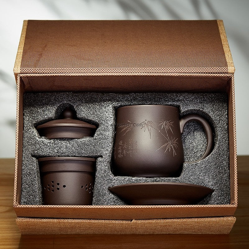 Authentic Handmade Yixing Tea Cup With Infuser And Saucer - Image 6