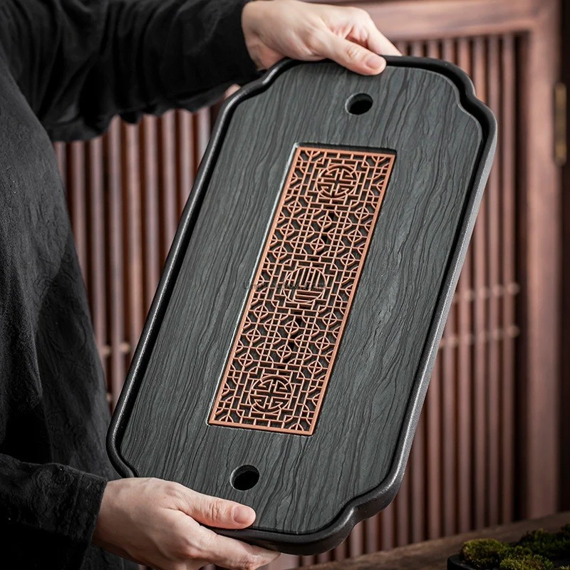 Black Ceramic Samll Gongfu Tea Tray - Image 3