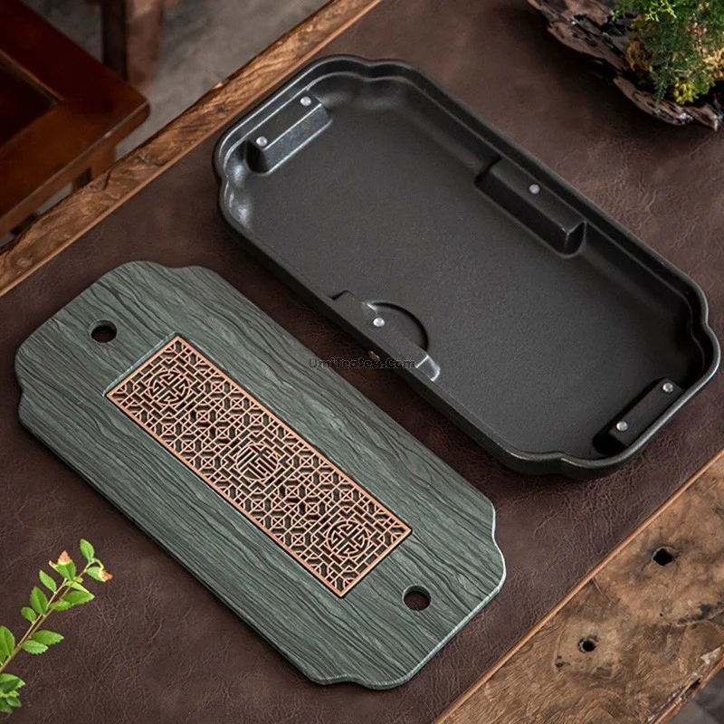 Black Ceramic Samll Gongfu Tea Tray - Image 5