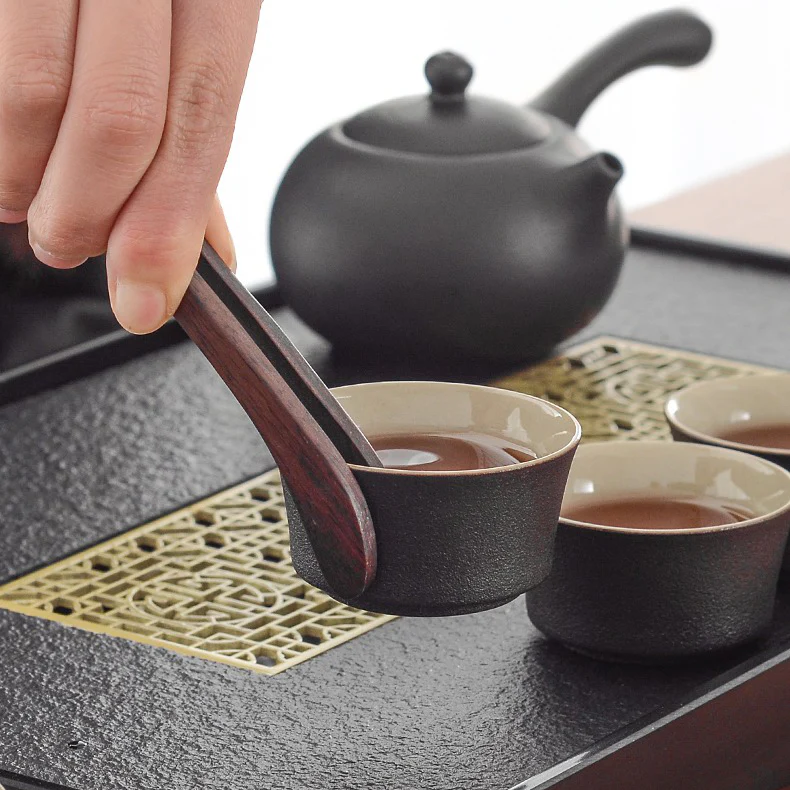 Black Ceramic Side Handle Teapot Set - Image 5