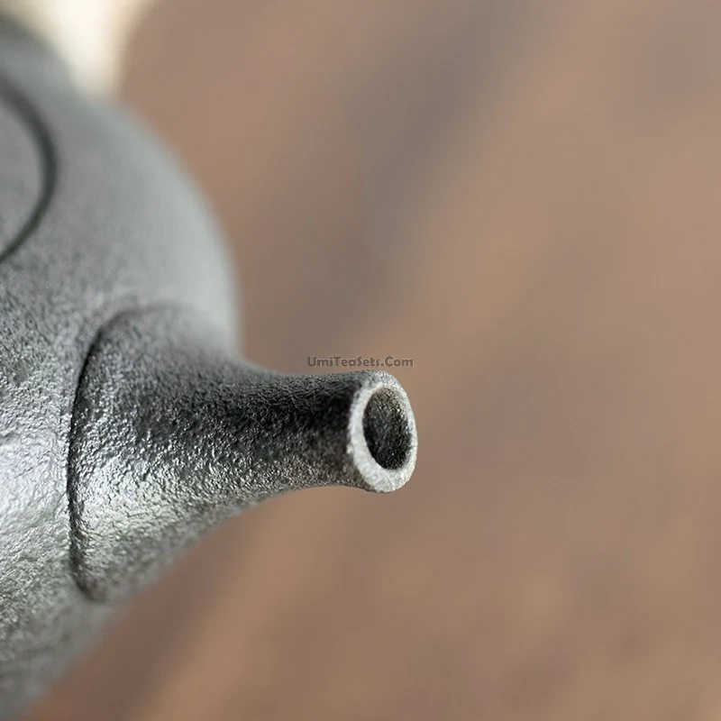 Black Coarse Pottery Japanese Teapot - Image 3