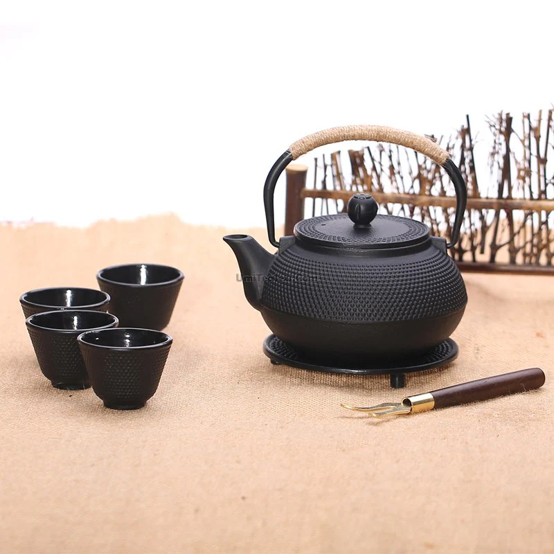 Black Dotted Cast Iron Tea Set - Image 3