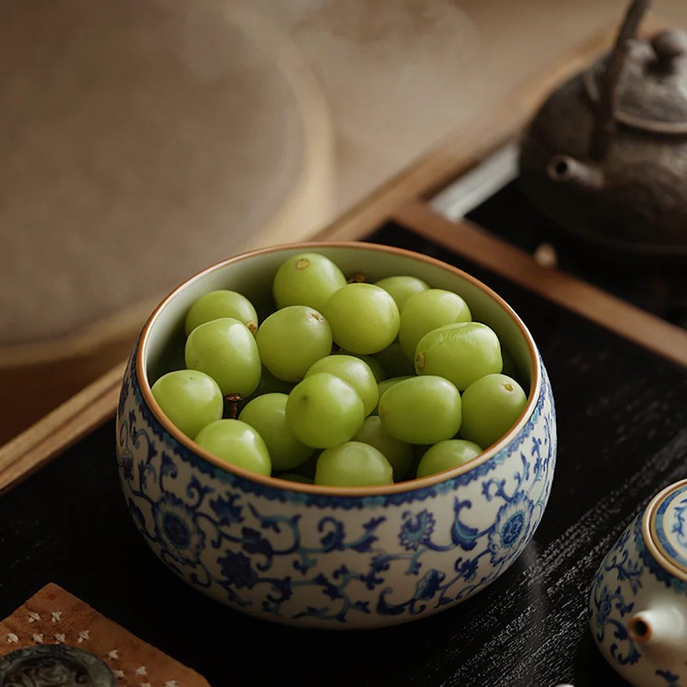 Blue And White Ruyao Twig Flowers Tea Washer - Image 3