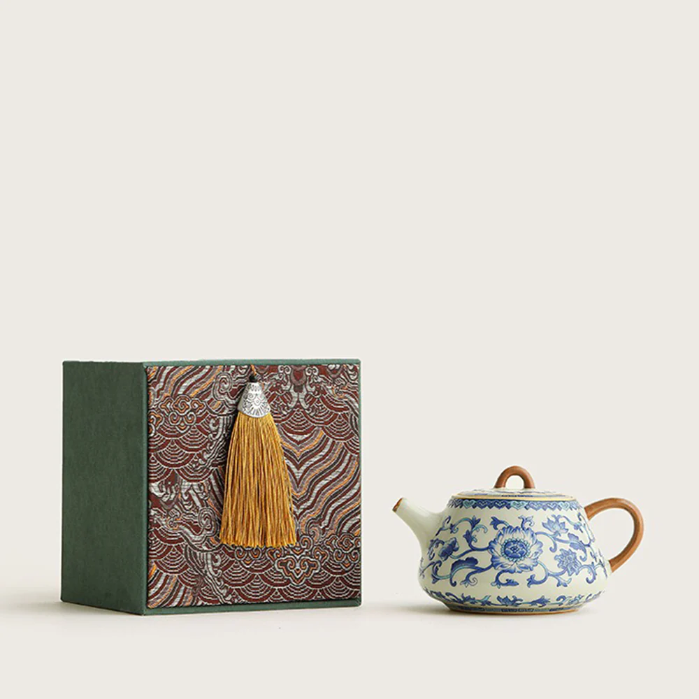 Chinese Blue And White Ruyao Shi Piao Teapot - Image 6