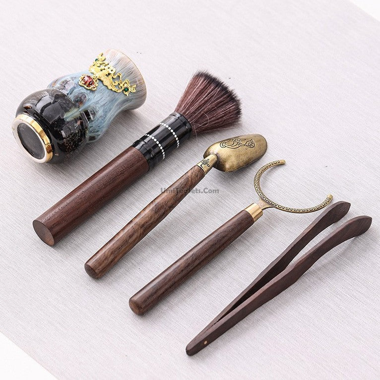 Chinese Jian Zhan Golden Dragon Tea Set - Image 7