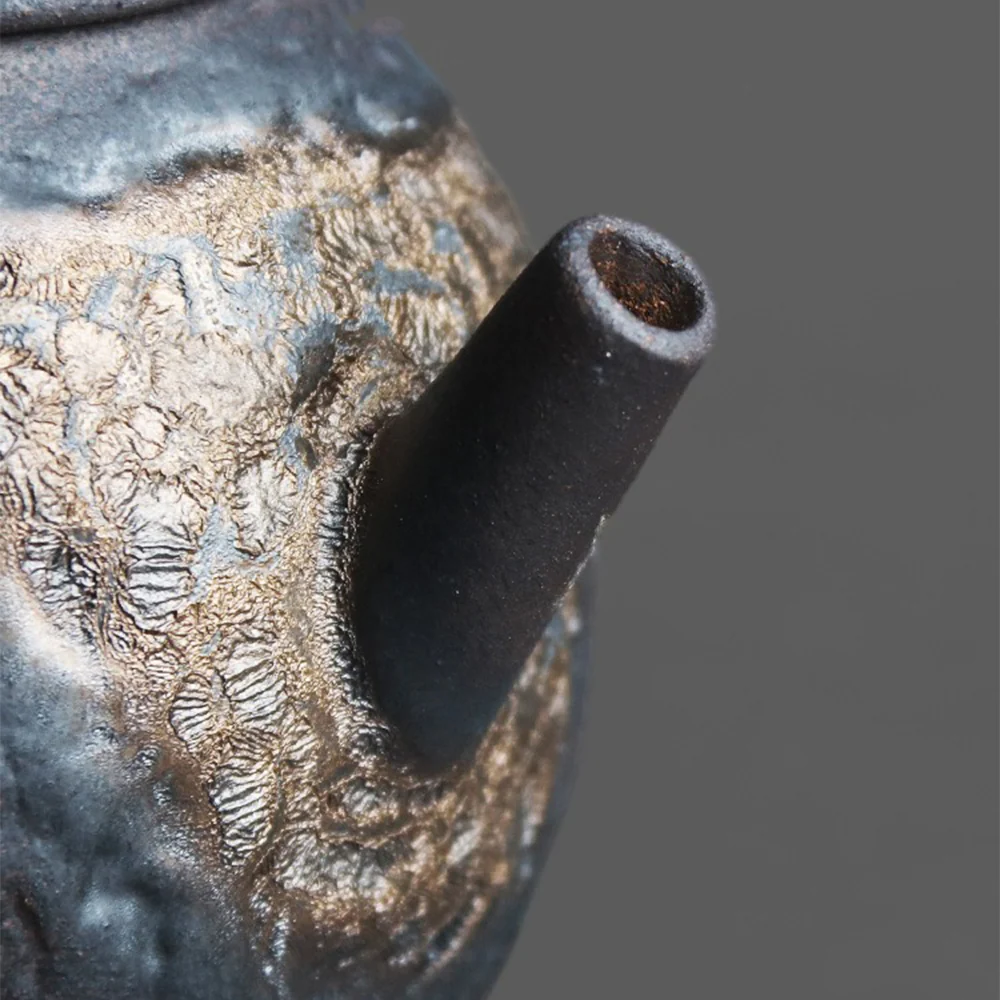 Chinese Pottery Clay Stone Texture Teapot - Image 4