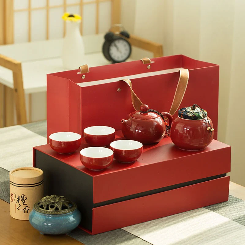 Chinese Red Tea Set With Gift Box - Image 7