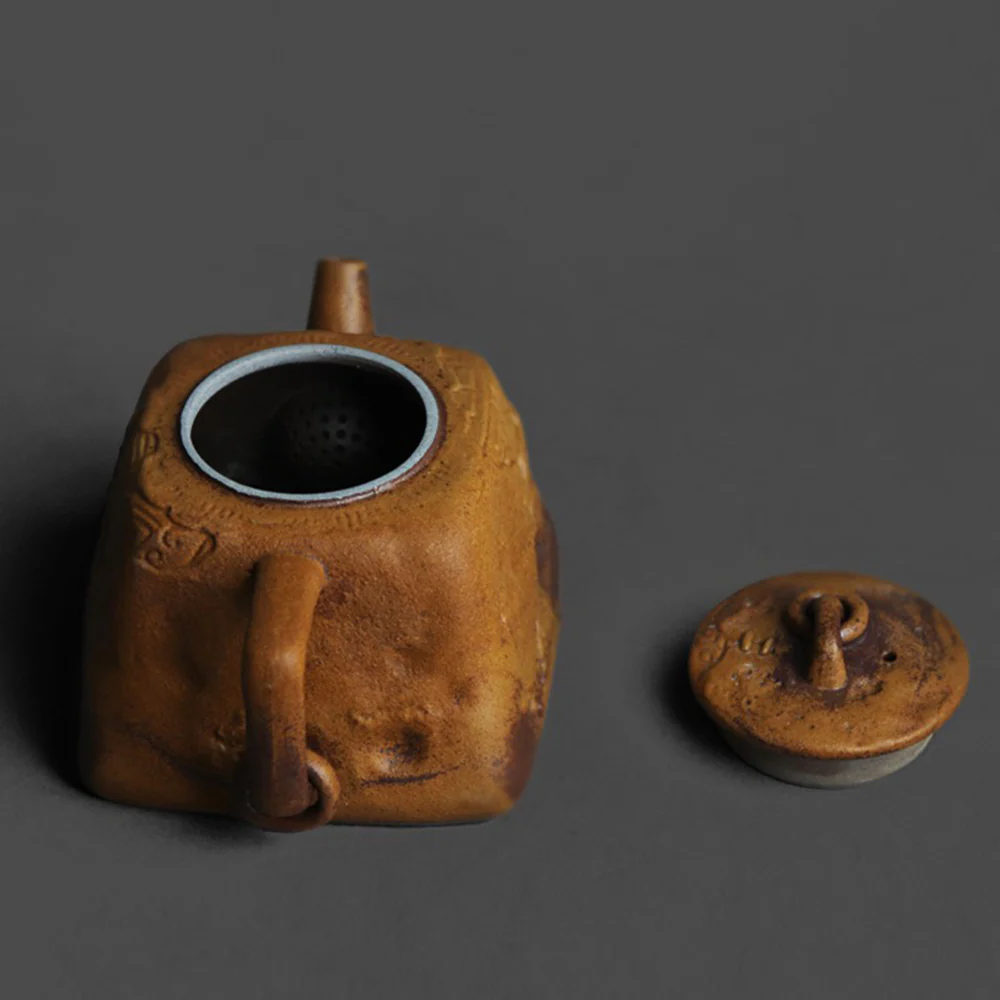 Chinese Sanxingdui Totem Square Teapot - Image 4