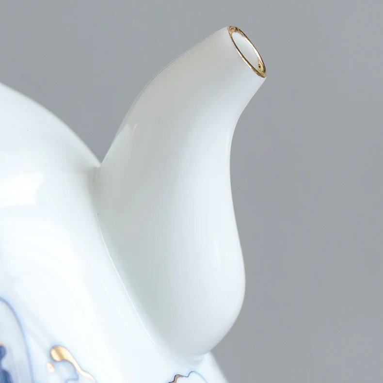 Chinese Sea Wave Teapot With Golden Rims - Image 6