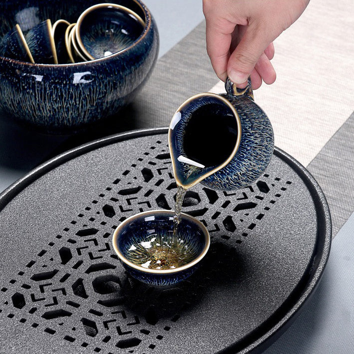 Chinese Starry Sky Jian Zhan Tea Set - Image 4