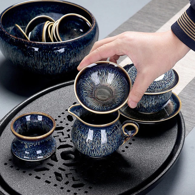 Chinese Starry Sky Jian Zhan Tea Set - Image 5