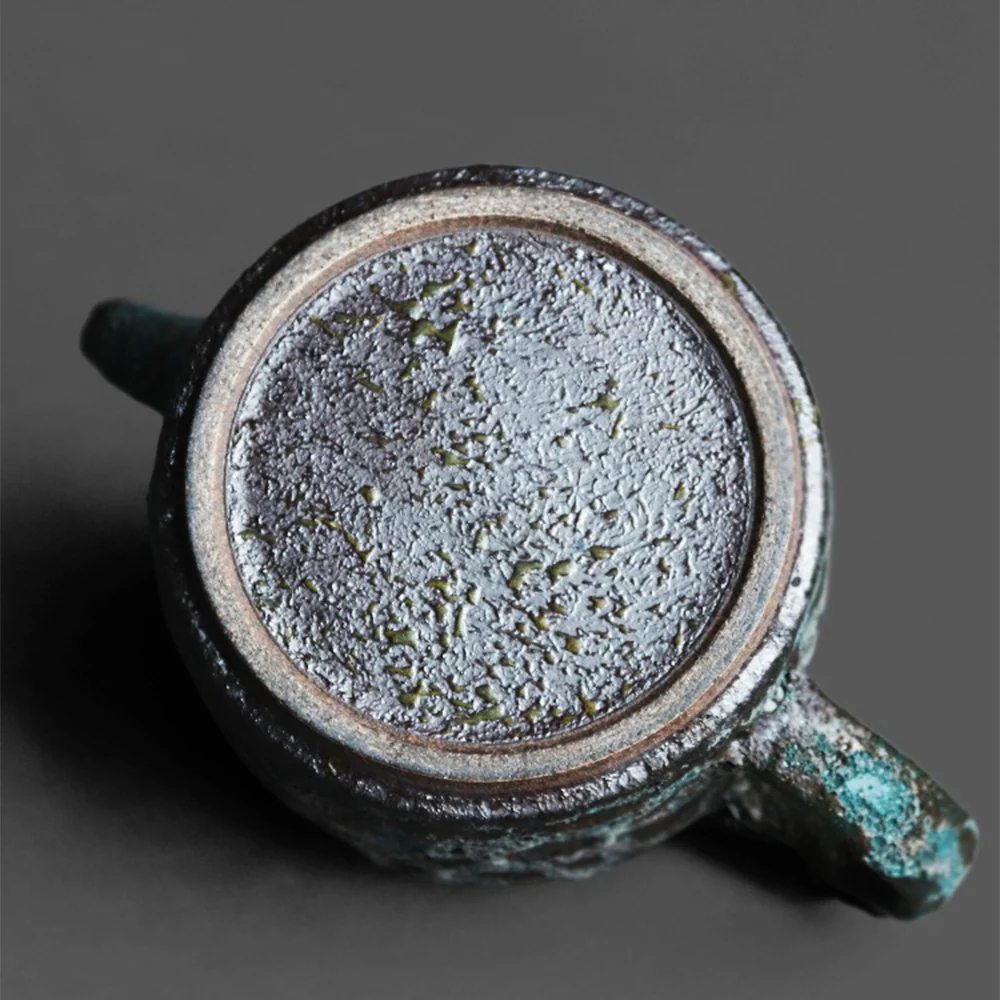 Chinese Vintage Bronze Wormhole Teapot - Image 6