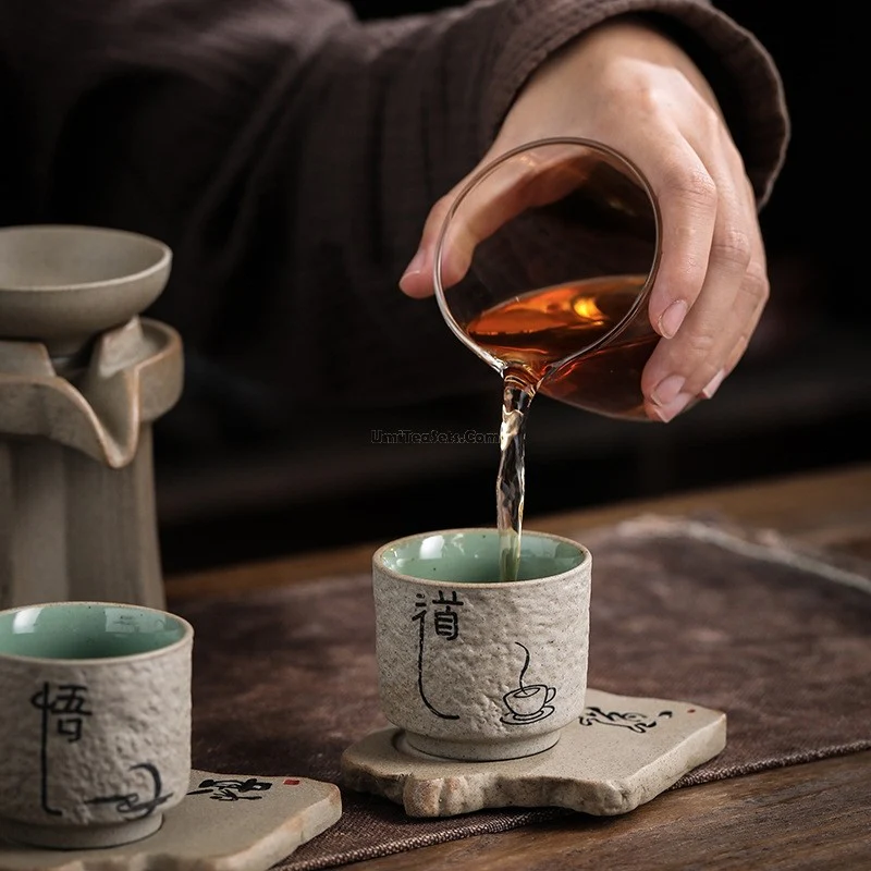 Chinese Zen Stone Style Tea Set - Image 3