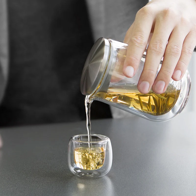 Double Wall Glass Travel Tea Set With Bag - Image 3