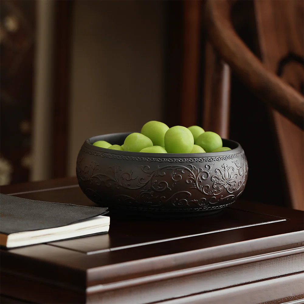 Entwined Lotus Purple Pottery Tea Washer - Image 4