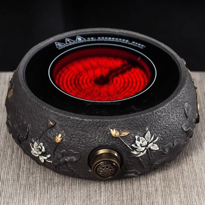 Fish Lotus Cast Iron Teapot With Induction Cooker - Image 3