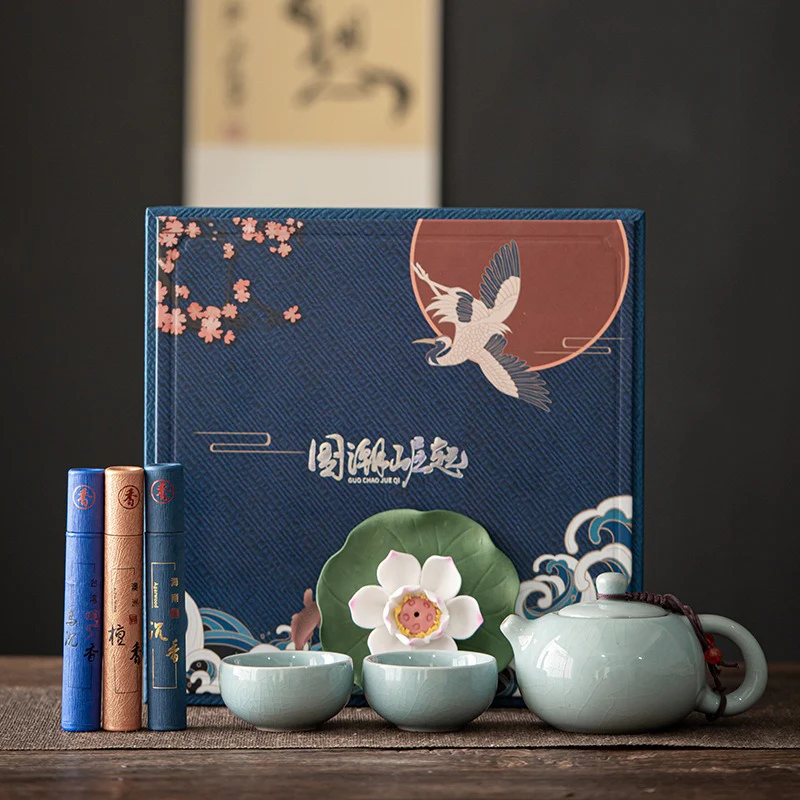 Geyao Tea Set With Lotus Incense Holder - Image 6