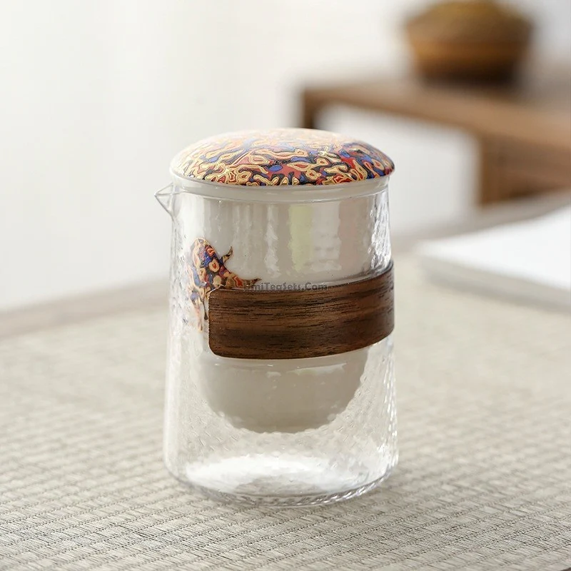 Glass And Porcelain Deer Travel Tea Set - Image 4