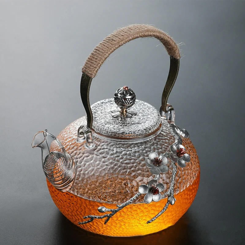 Glass Teapot With Tin Plum - Image 3
