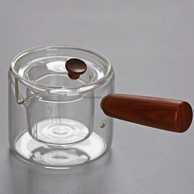Glass Teapot With Wooden Handle - Image 4