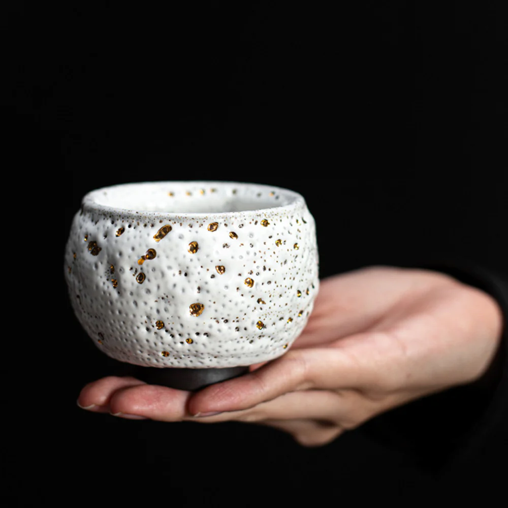 Gold Dotted Shinoyaki Gongfu Tea Cup - Image 3