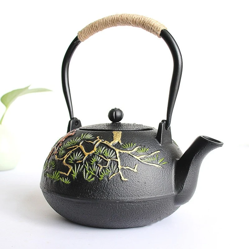 Guest-Greeting Pine Cast Iron Teapot - Image 4
