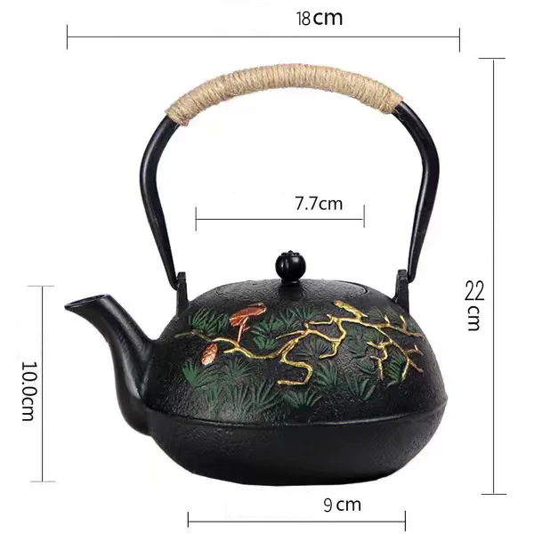 Guest-Greeting Pine Cast Iron Teapot - Image 5