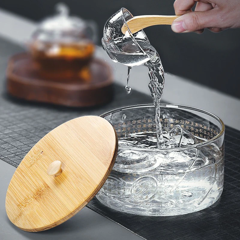 Heart Sutra Glass Tea Washer With Lid - Image 11