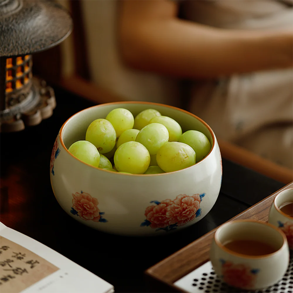 Hibiscus Flower Ruyao Porcelain Tea Washer - Image 4