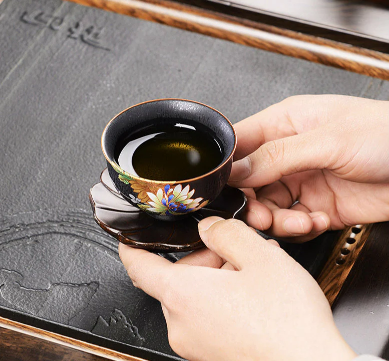 Iron Style Chinese Flowers Tea Set - Image 6