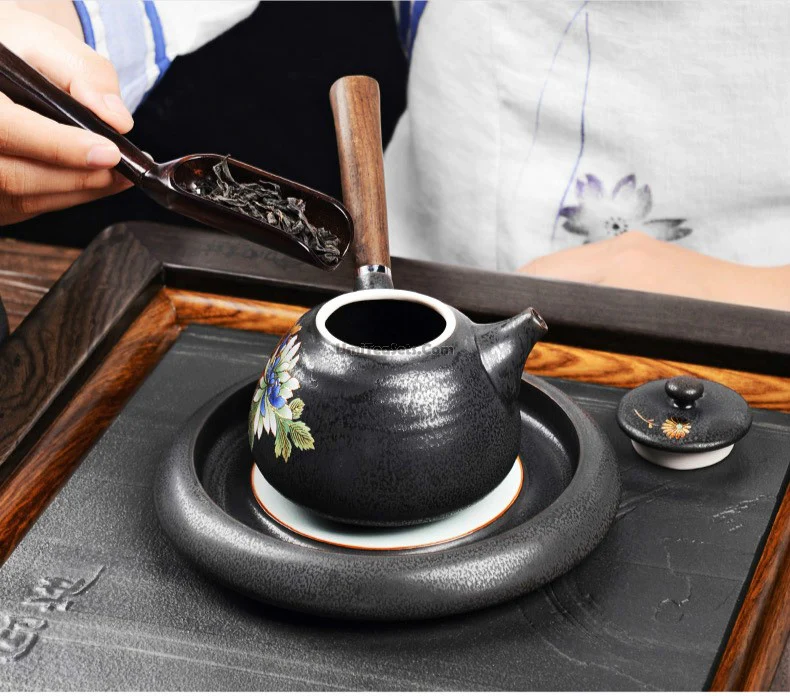 Iron Style Tea Set With Ebony Tea Tray - Image 3