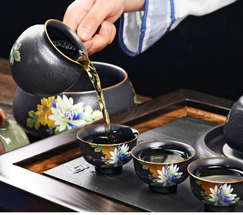 Iron Style Tea Set With Ebony Tea Tray - Image 5