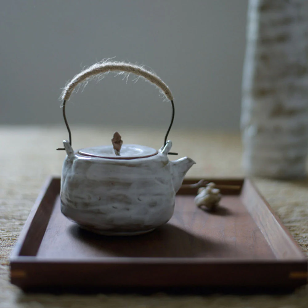 Japanese Handmade Coarse Pottery Teapot - Image 3