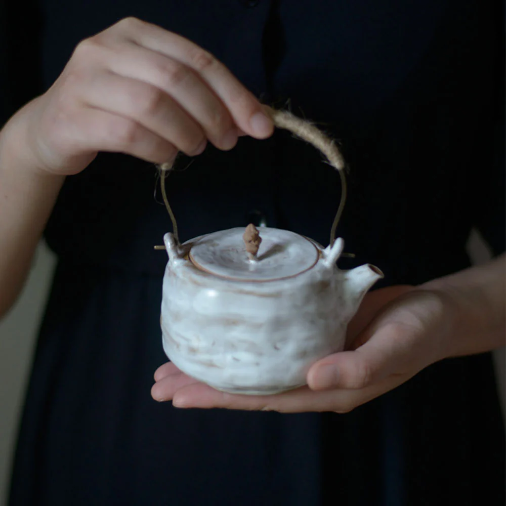 Japanese Handmade Coarse Pottery Teapot - Image 4