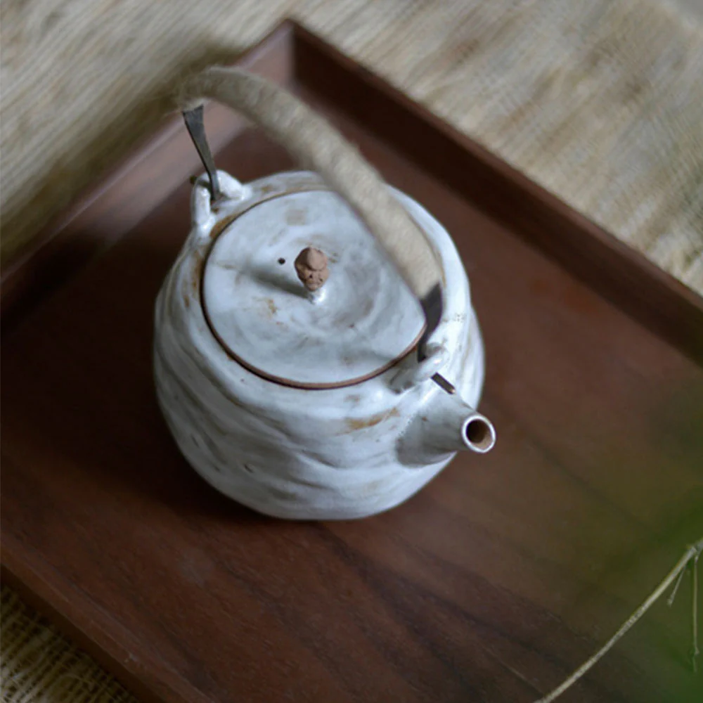 Japanese Handmade Coarse Pottery Teapot - Image 5