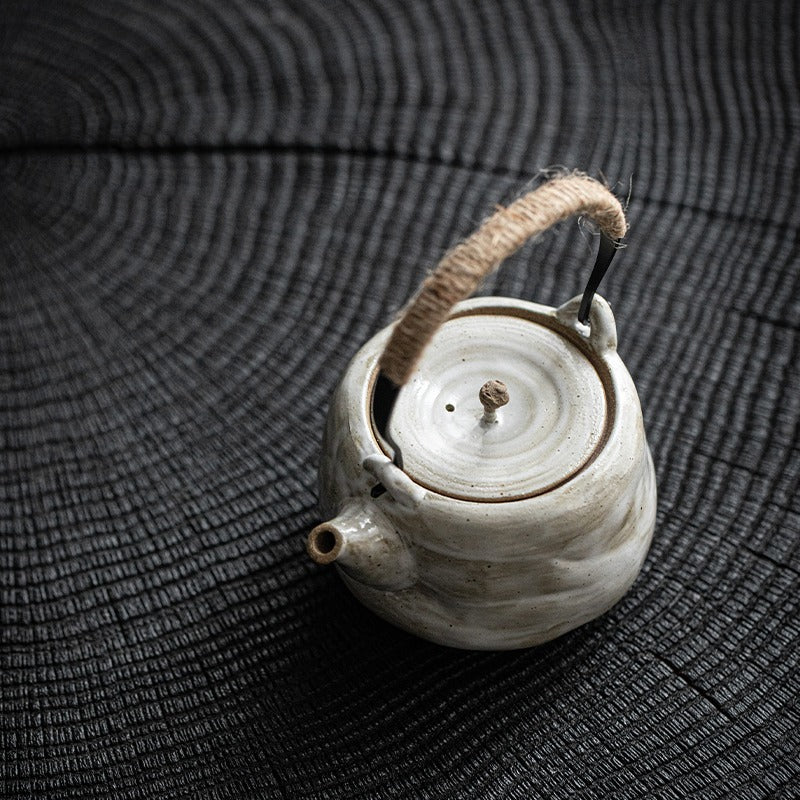 Japanese Handmade Coarse Pottery Teapot - Image 8