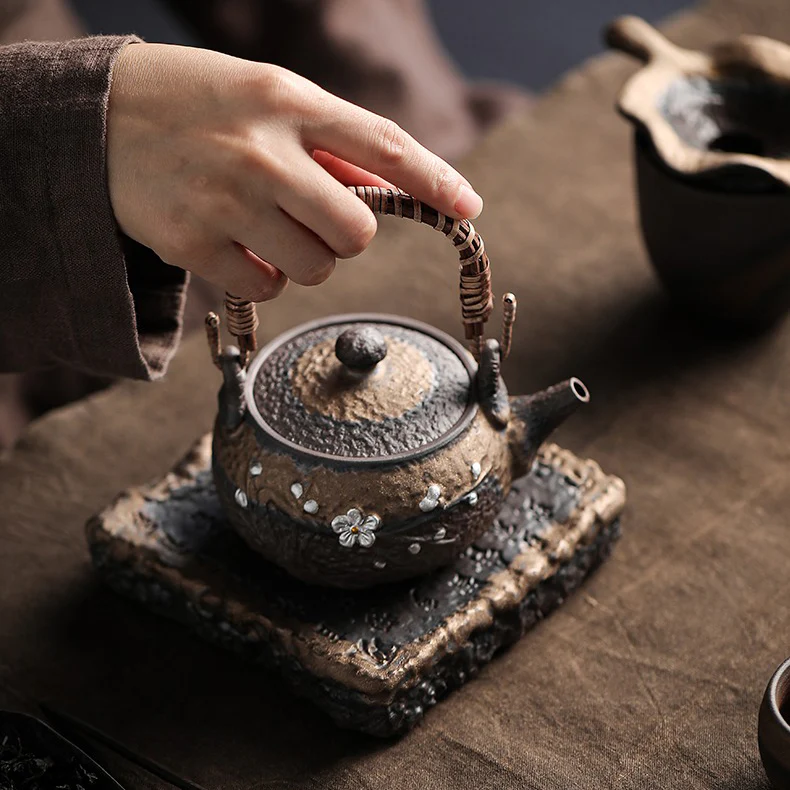 Japanese Handmade Iron Glazed Teapot - Image 4