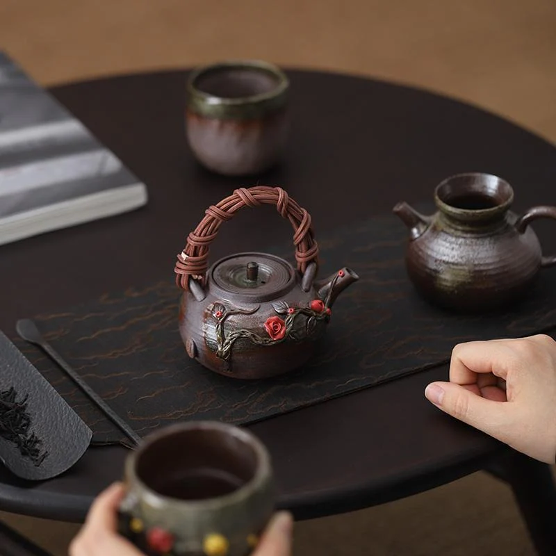 Japanese Handmade Rattan Weaving Teapot - Image 11