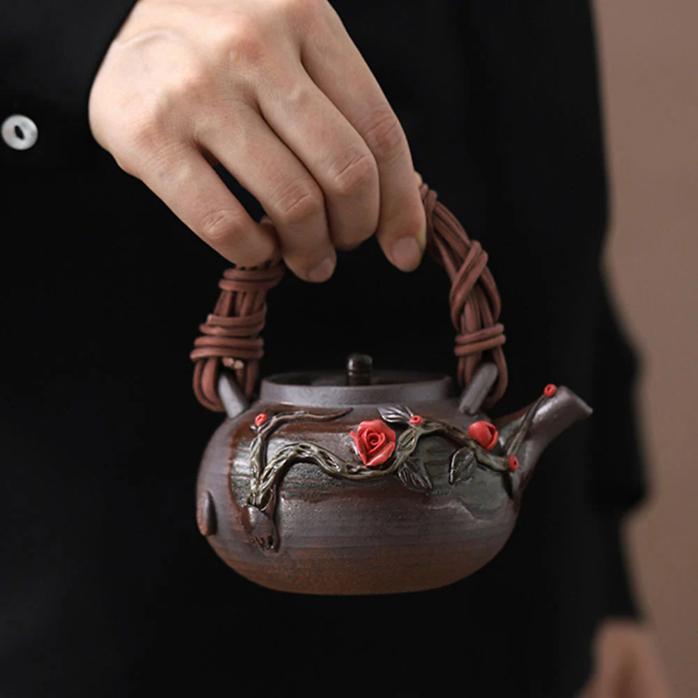 Japanese Handmade Rattan Weaving Teapot - Image 4