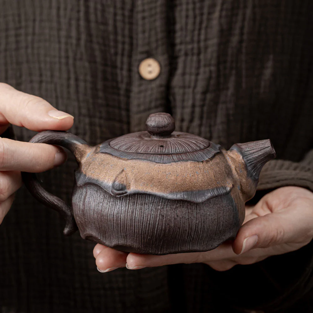 Japanese Iron Glazed Lotus Teapot - Image 4