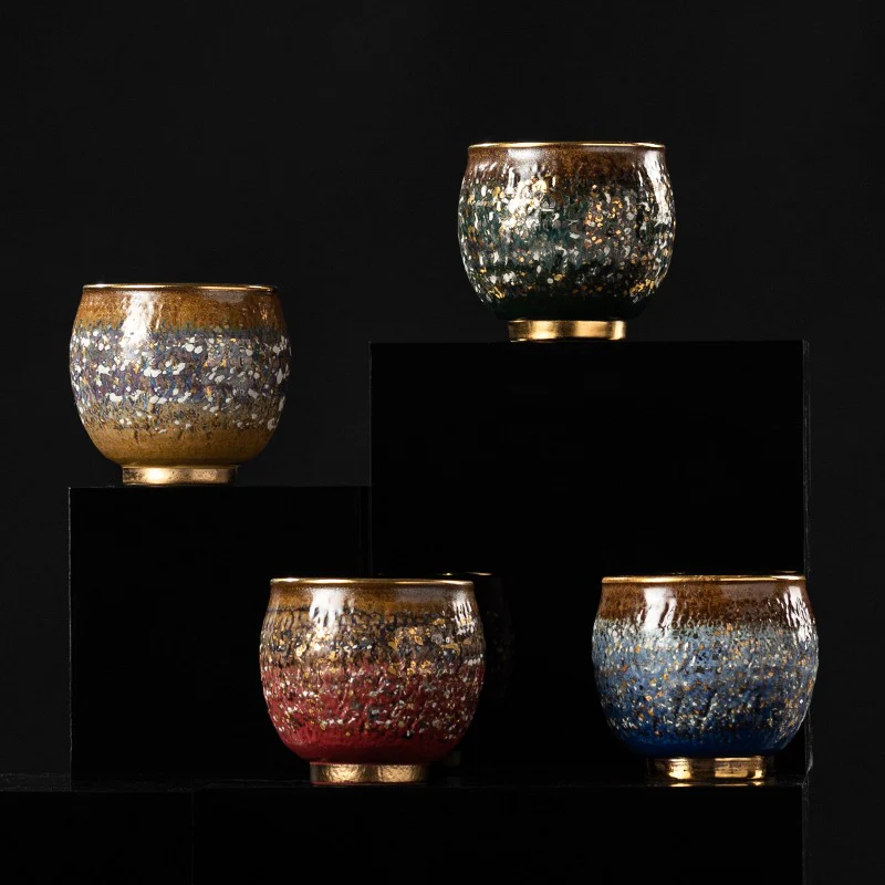 Kiln Glazed Gongfu Tea Cup With Gold - Image 11