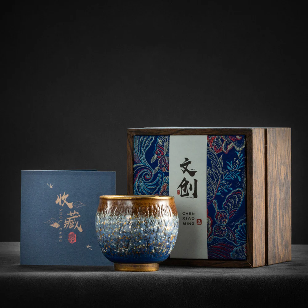 Kiln Glazed Gongfu Tea Cup With Gold - Image 3