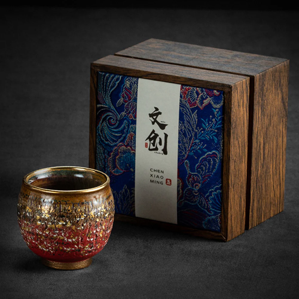 Kiln Glazed Gongfu Tea Cup With Gold - Image 5
