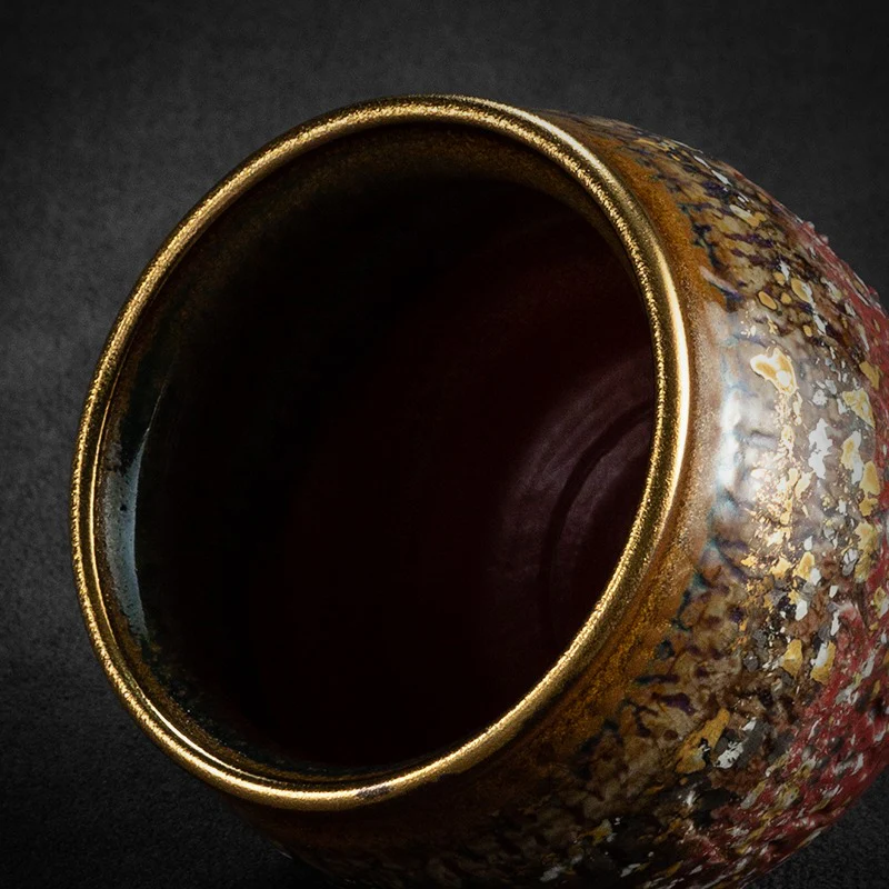 Kiln Glazed Gongfu Tea Cup With Gold - Image 9