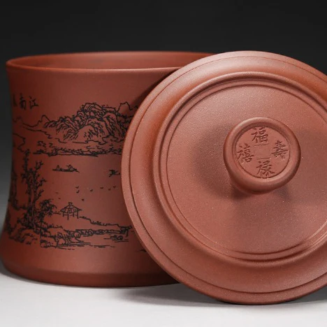Landscape Yixing Purple Clay Tea Cup - Image 7
