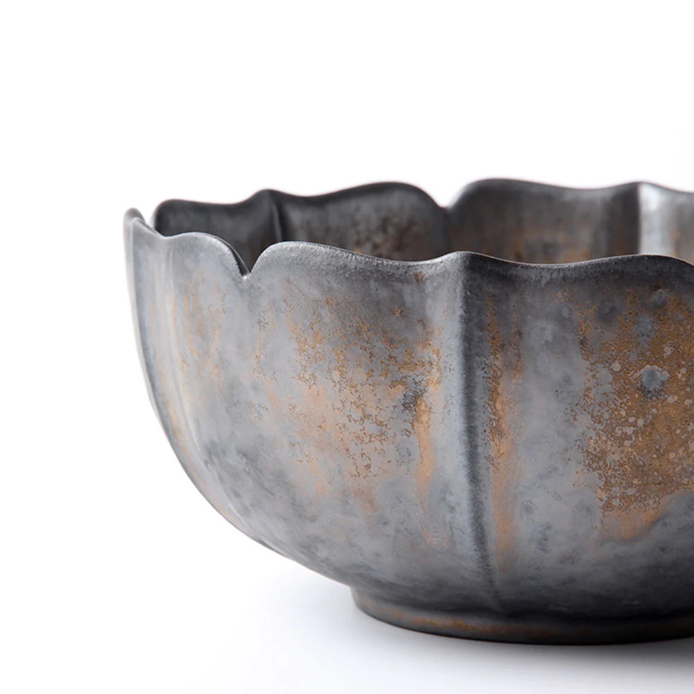 Lotus Shaped Coarse Pottery Tea Washer - Image 4