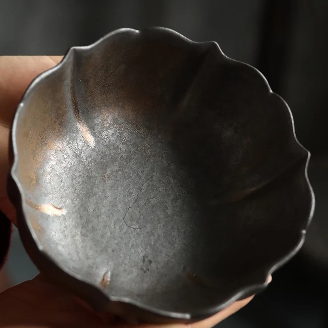 Lotus Shaped Coarse Pottery Tea Washer - Image 6