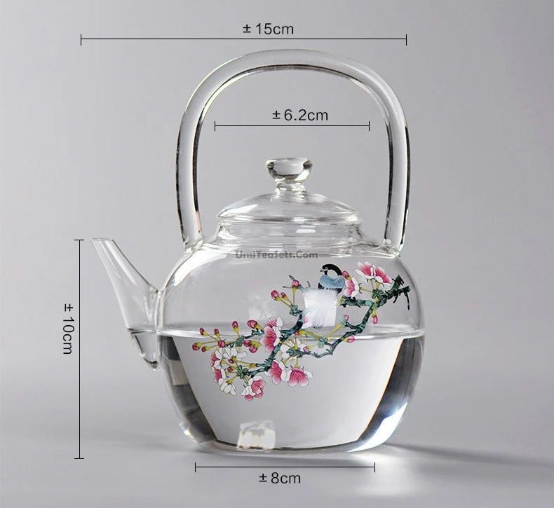 Magpie And Peach Blossom Glass Teapot - Image 5